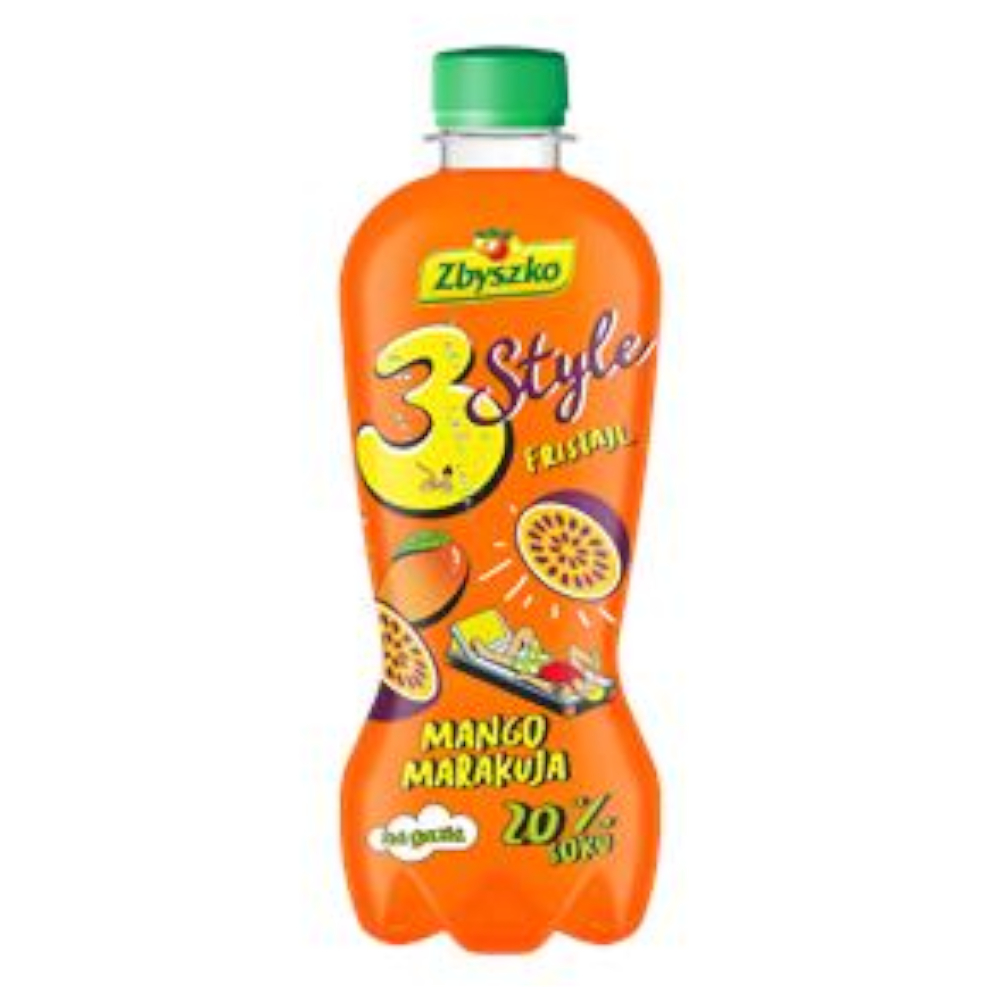 Napój Zbyszko 3Style Fristajl Mango Marakuja Gazowany 400 ml