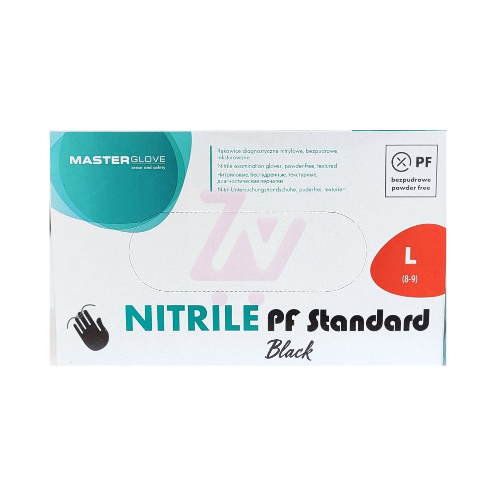 Rękawice nitrylowe Master Glove Czarne Rozmiar L 100 szt.