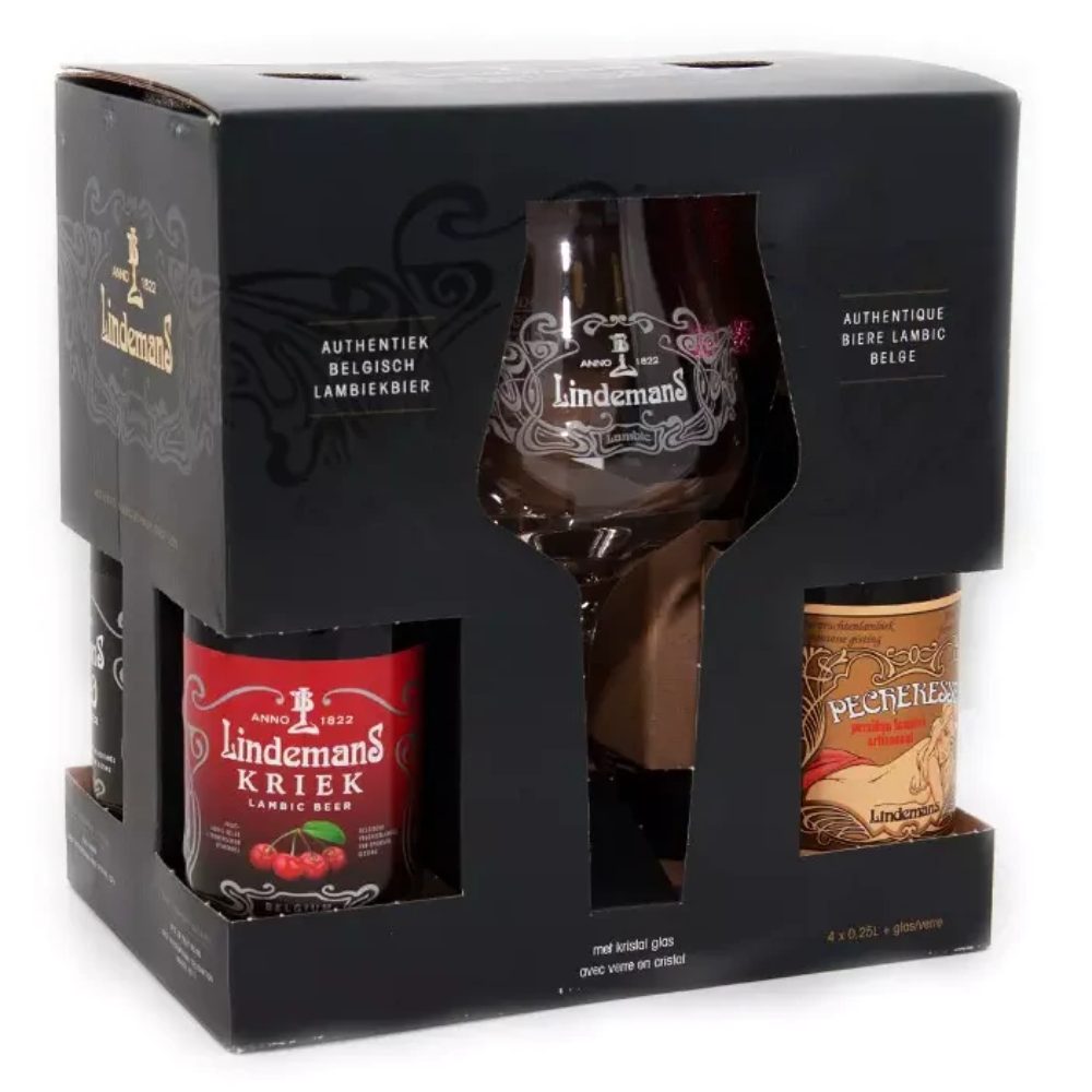 Piwo Lindemans Zestaw 7% 4 x 250 ml + Szkło