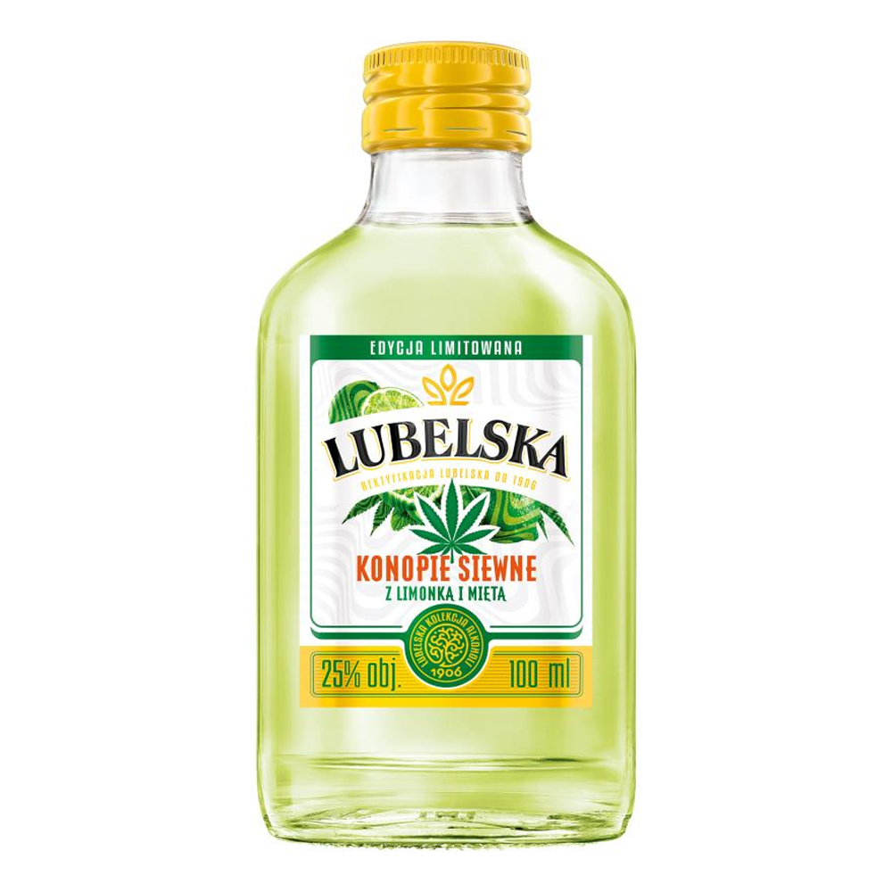Likier Lubelska Konopie z Limonką i Miętą 25% 90 ml