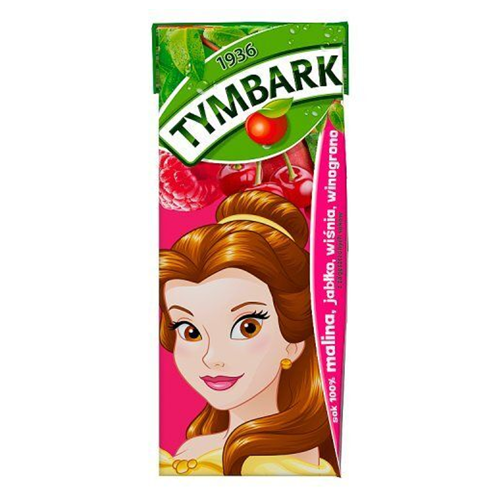 Napój Tymbark 100% Malina Jabłko Wiśnia Winogrono 200 ml