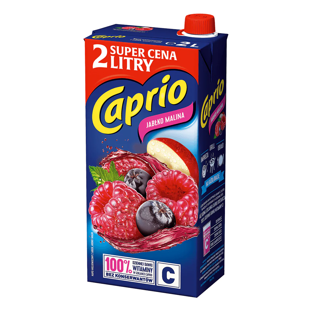 Napój Caprio Jabłko Malina 2000 ml karton