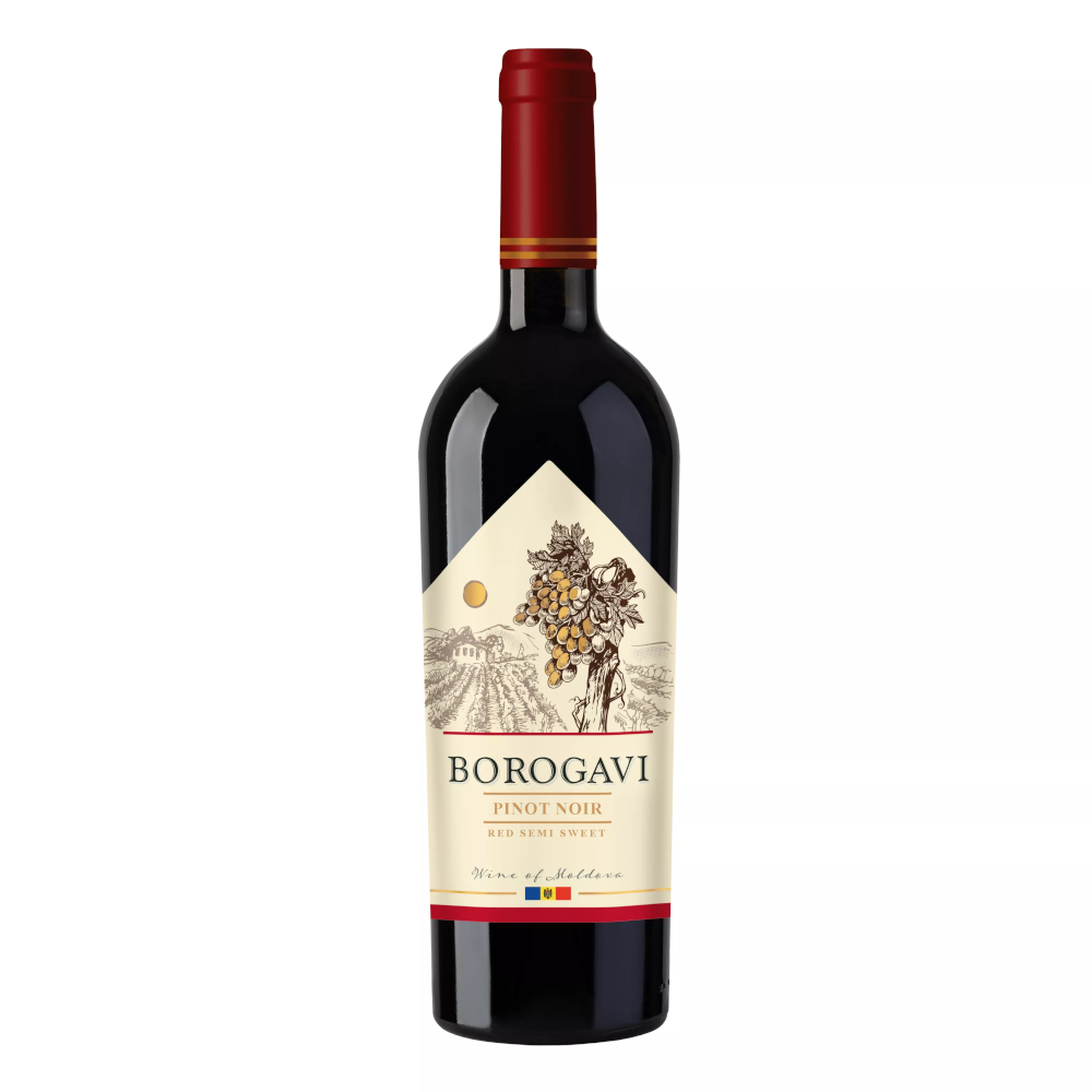 Wino Borogavi Pinot Noir 12% czerwone półsłodkie 1000 ml