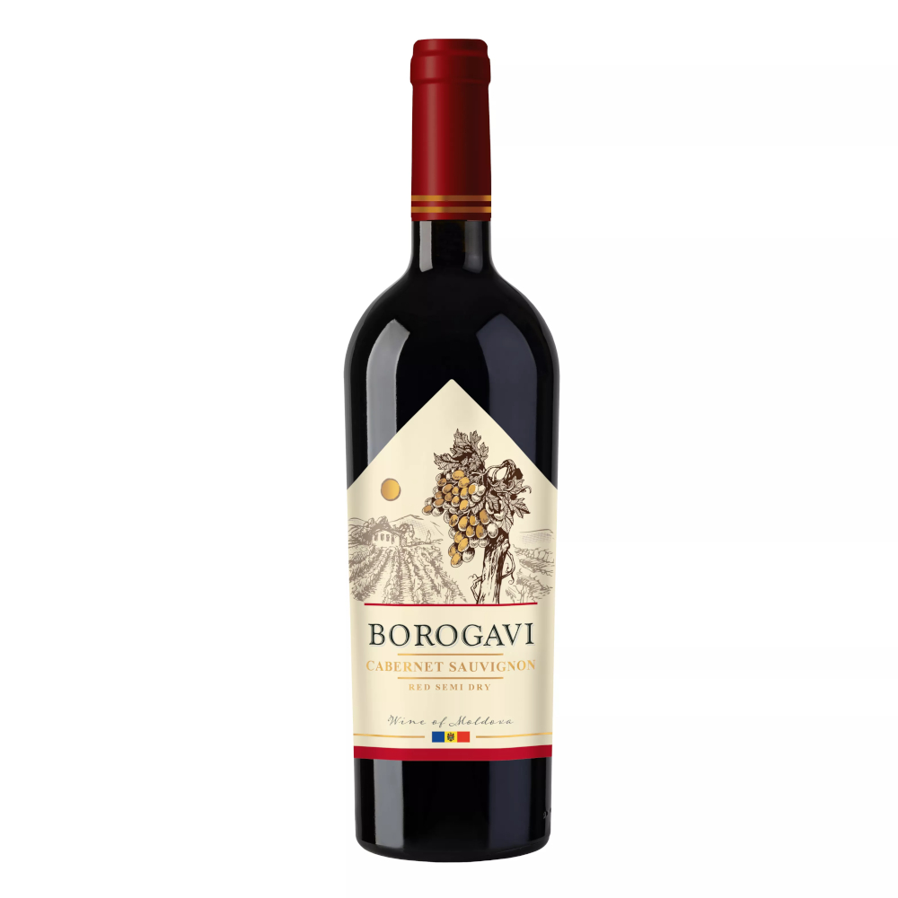 Wino Borogavi Cabernet Sauvignon 12,5% czerwone półwytrawne 1000 ml