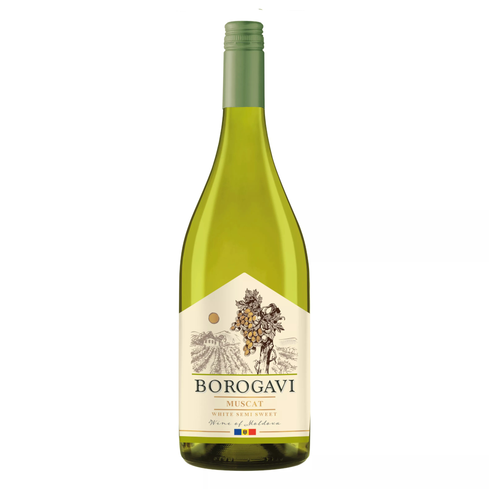 Wino Borogavi Muscat 12,5% białe półsłodkie 1000 ml