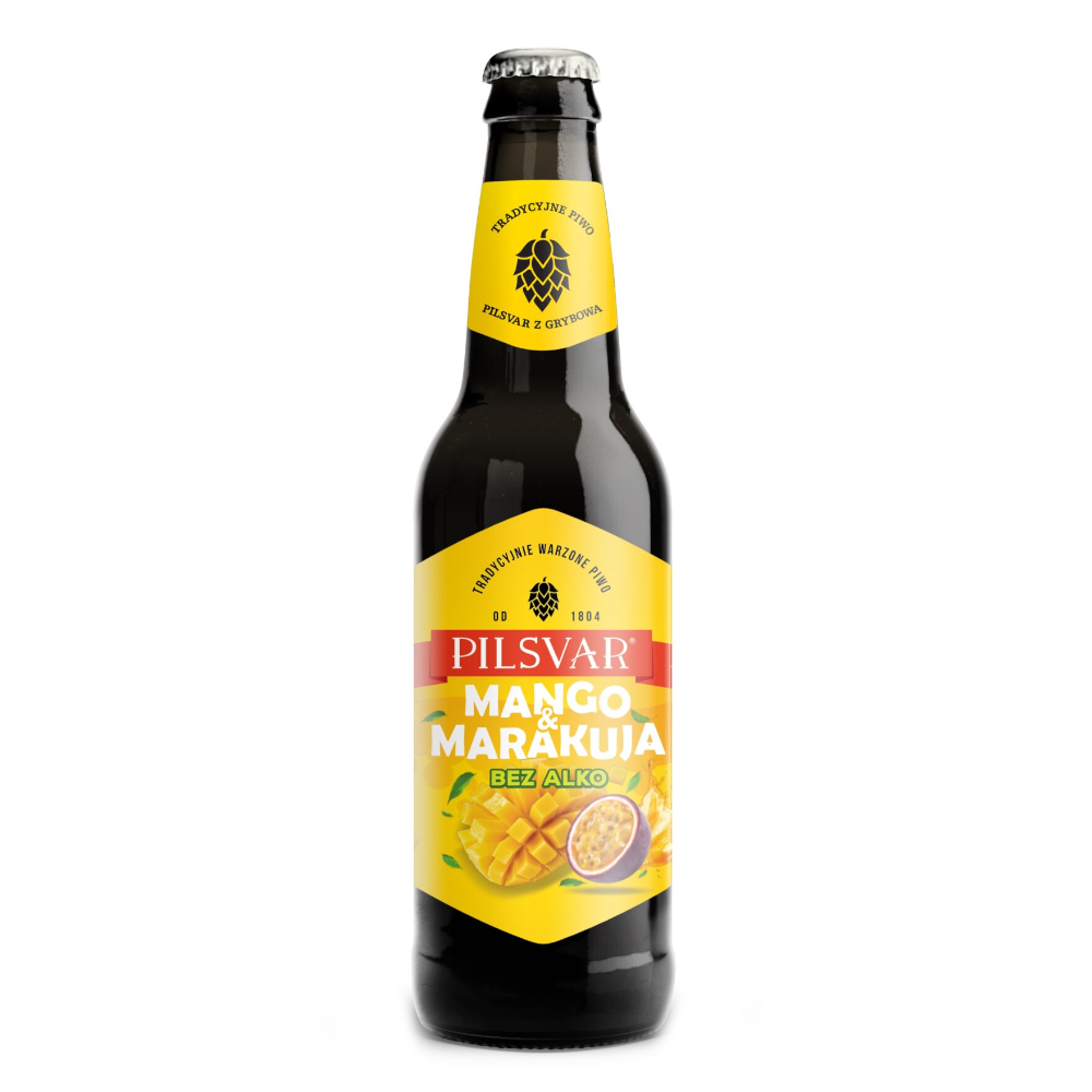 Piwo Grybów Pilsvar Bezalkoholowe Mango-Marakuja 0% 500 ml