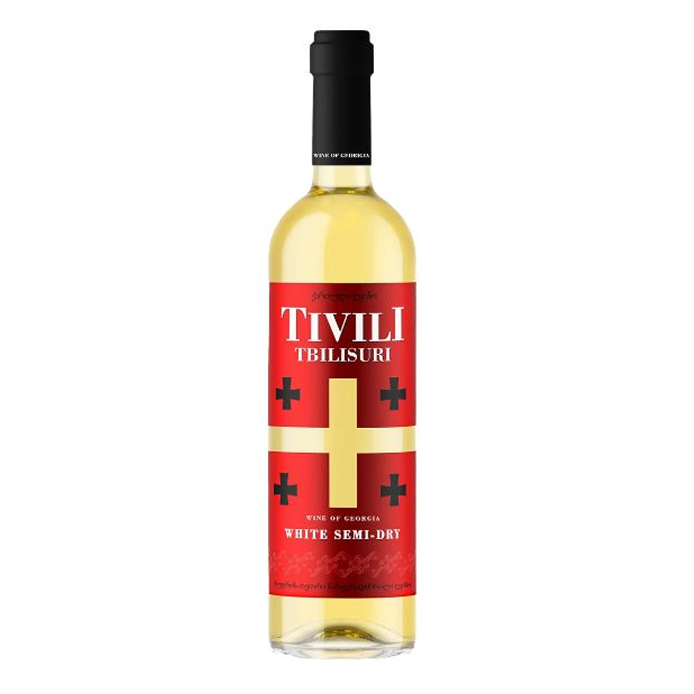 Wino Tbilisuri Tivili 11,5% białe półwytrawne 750 ml