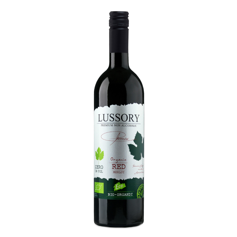 Wino bezalkoholowe Lussory Oreganic Red Merlot 0% czerwone wytrawne 750 ml