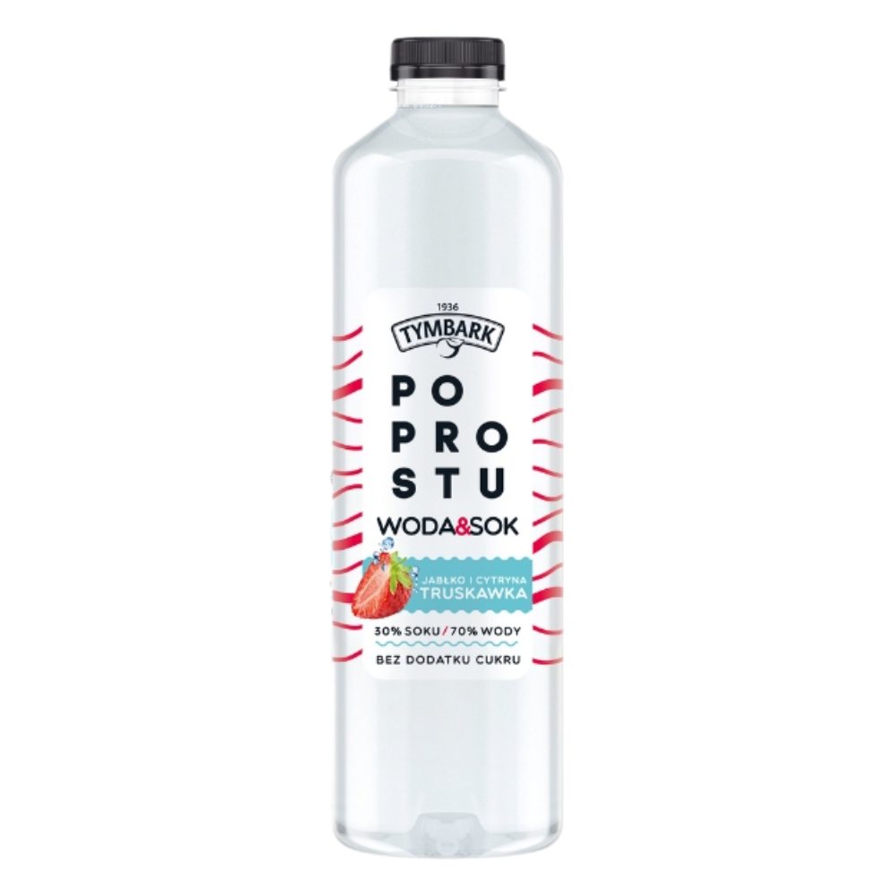 Napój Tymbark Po Prostu Woda Sok Jabłko Cytryna Truskawka 1250 ml