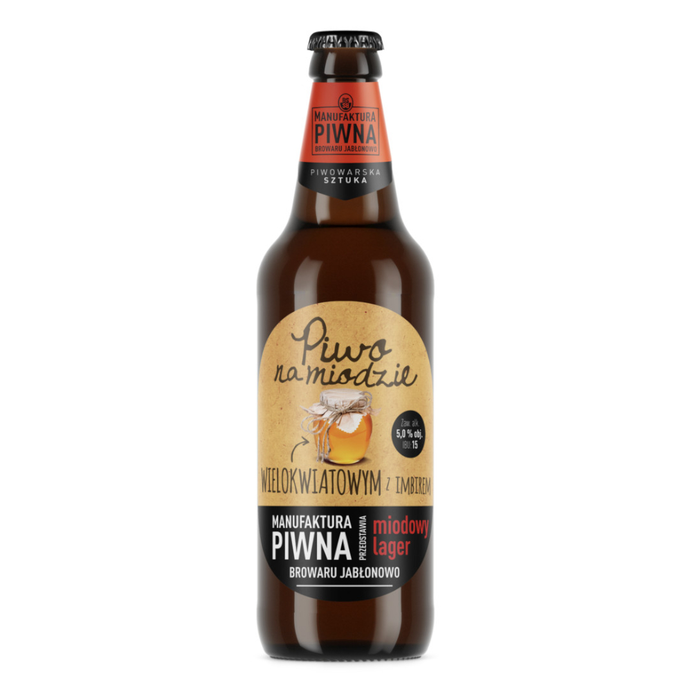 Piwo Jabłonowo Na Miodzie z Imbirem 5% 500 ml