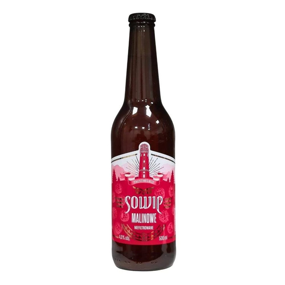 Piwo Sowie Malinowe Niefiltrowane 4% 500 ml
