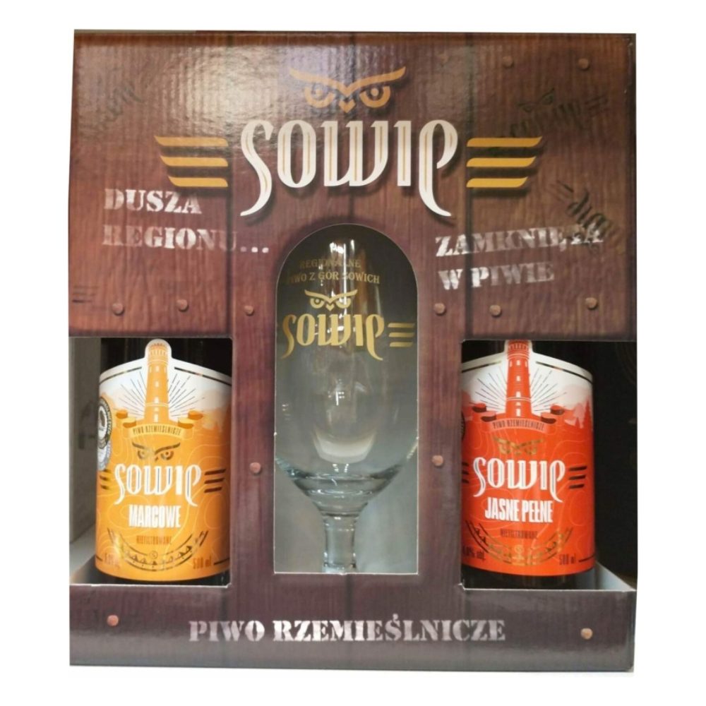 Piwo Sowie Zestaw 2x500 ml + pokal