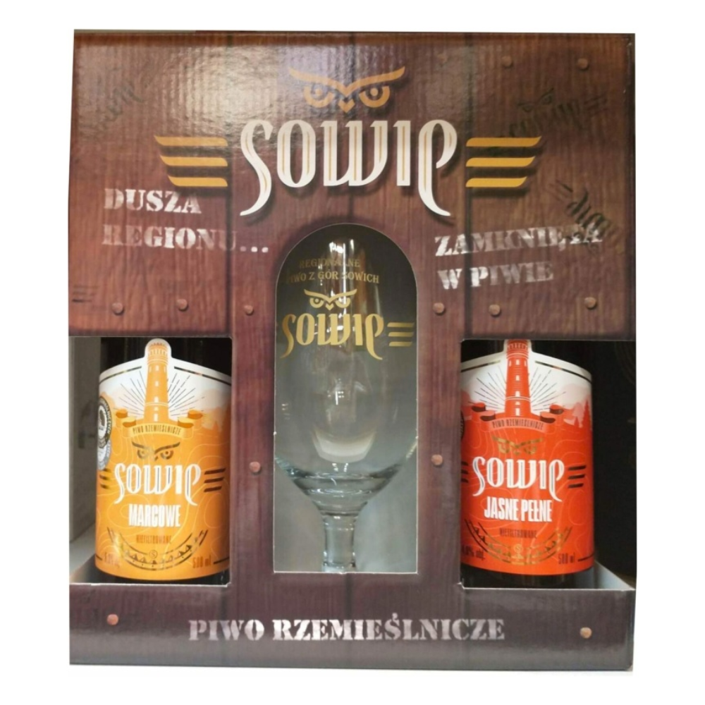 Piwo Sowie Zestaw 2x500 ml + pokal