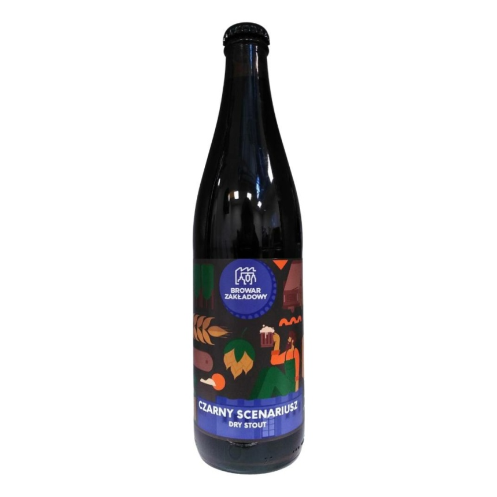 Piwo Zakładowy Czarny Scenariusz - Dry Stout 5,8% 500 ml
