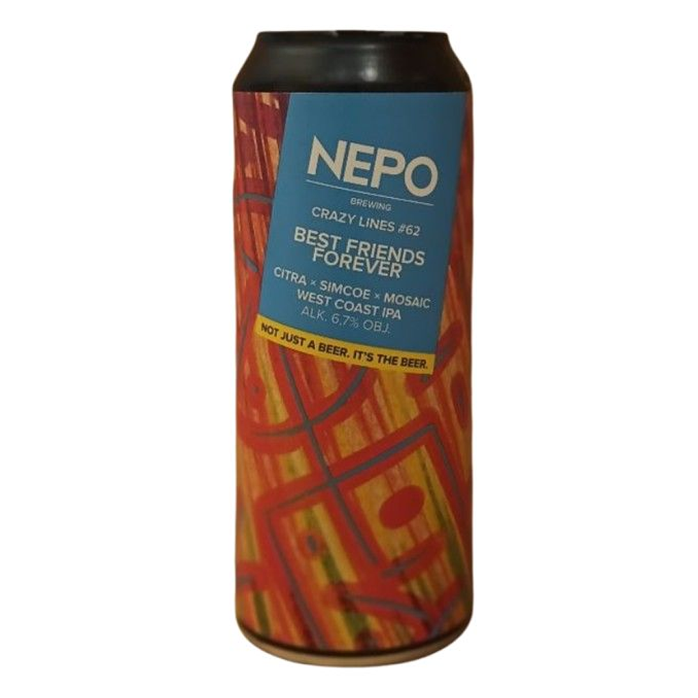 Piwo Nepomucen Crazy Lines #62 Best Frend Forever Mosaic West Coast IPA 6,7% 500 ml puszka