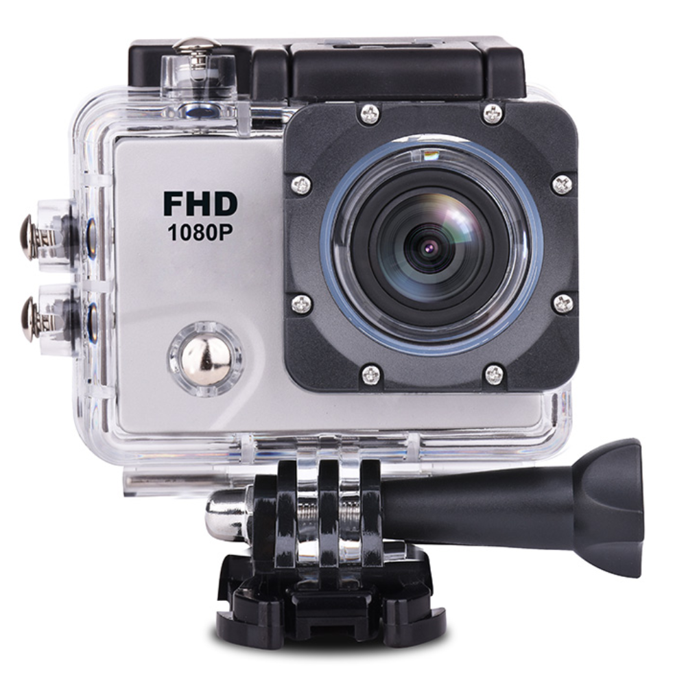 Kamera sportowa 1080P Full HD Wi-Fi 12Mpx wodoodporna szerokokątna + akcesoria biała