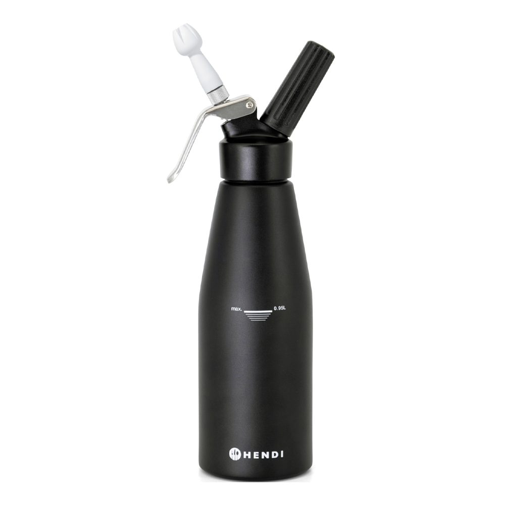 Syfon do bitej śmietany N2O Kitchen Line zestaw + 3 końcówki 980 ml czarny