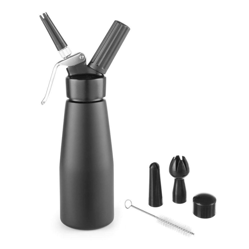 Syfon do bitej śmietany N2O Kitchen Line zestaw + 3 końcówki 500 ml czarny