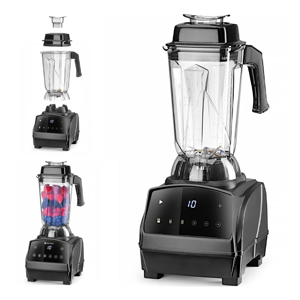 Blender barmański barowy elektroniczny 3 prędkości timer 1680 W 2500 ml