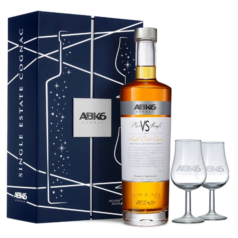 Koniak ABK6 VS Pure Single Estate 40% 700 ml zestaw z 2 kieliszkami