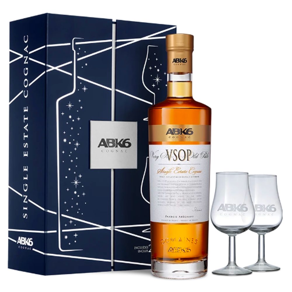 Koniak ABK6 VSOP 40% 700 ml zestaw z 2 kieliszkami