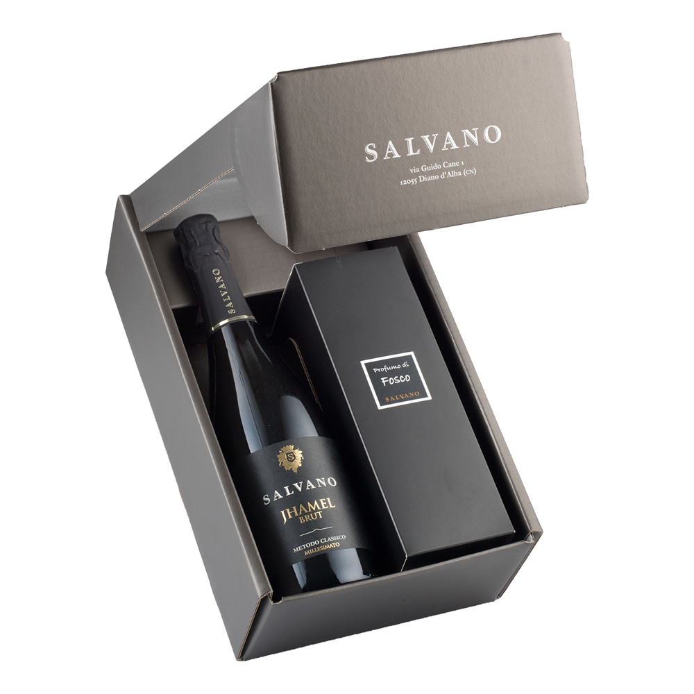 Wino musujące Profumo e bolle Brut Jhamel Metodo Classico Millesimato białe wytrawne 750 ml zestaw