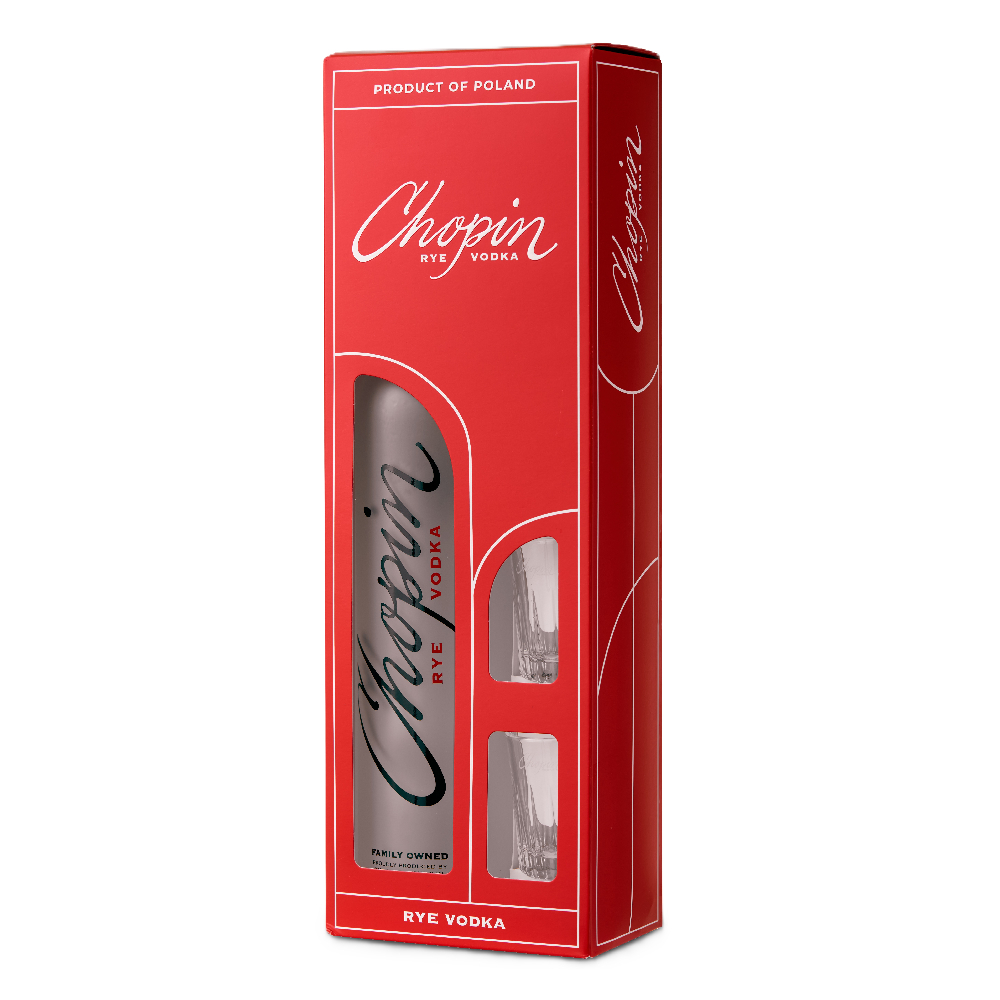 Wódka Chopin Rye + 2 kieliszki 40% 700 ml