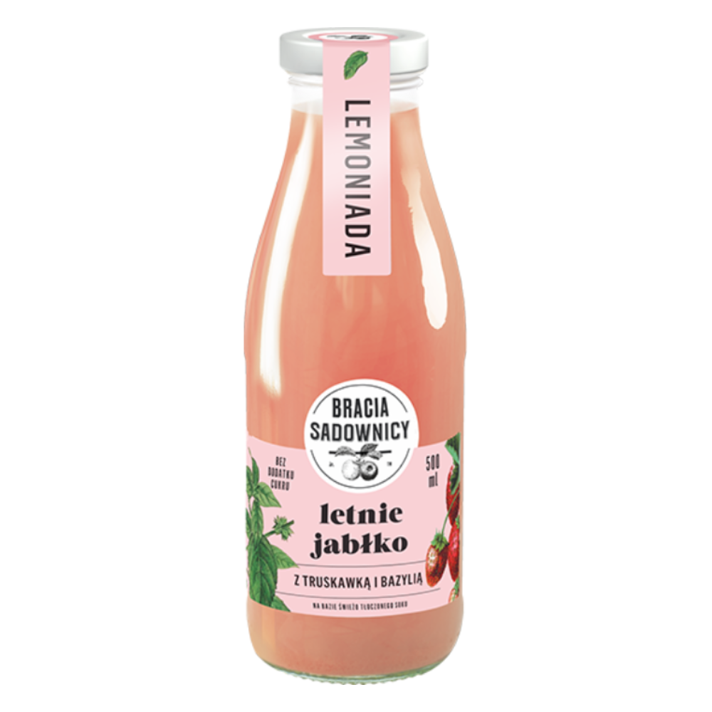 Lemoniada Bracia Sadownicy Letnie Jabłko Truskawka Bazylia 500 ml