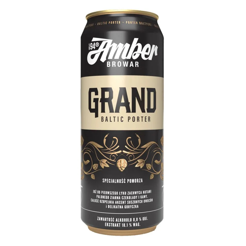 Piwo Amber Grand Baltic Porter 8% 500 ml puszka
