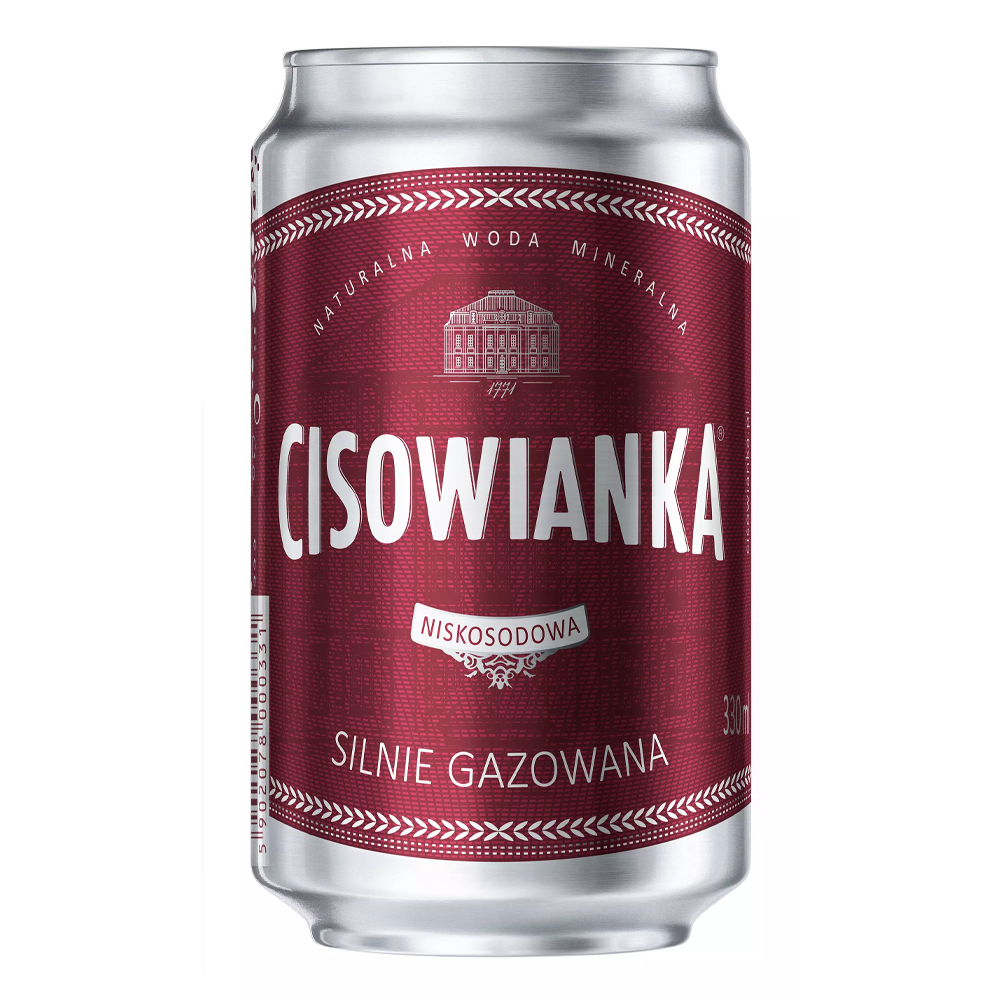 Woda Cisowianka 330 ml puszka silnie gazowana