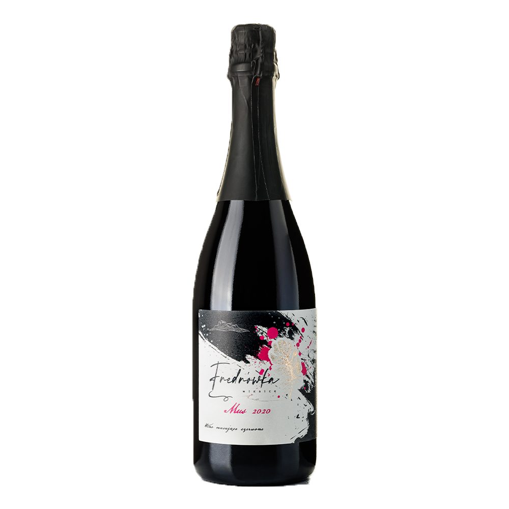 Wino musujące Winnica Fredrówka Mus 2020 11,5% czerwone wytrawne 750 ml