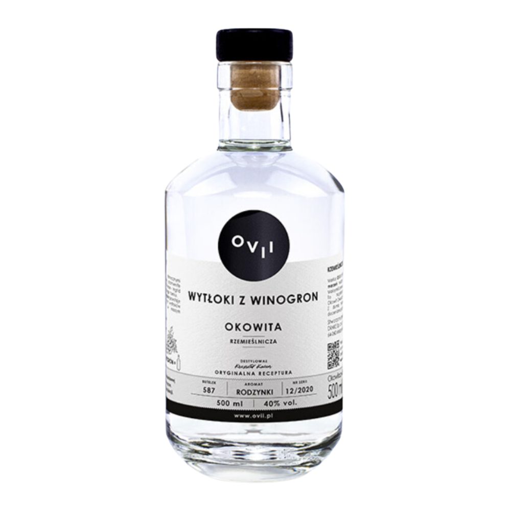 Okowita Ovii z Wytłoków Winogron 43% 500 ml