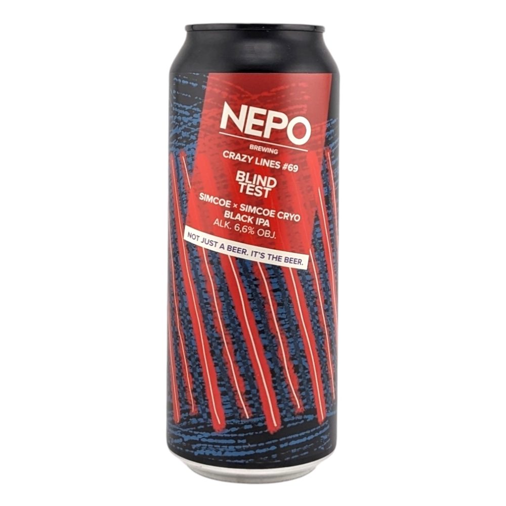 Piwo Nepomucen Crazy Lines #69 Blind Test - Simcoe, Simcoe Cryo Black Ipa 6,6% 500 ml puszka
