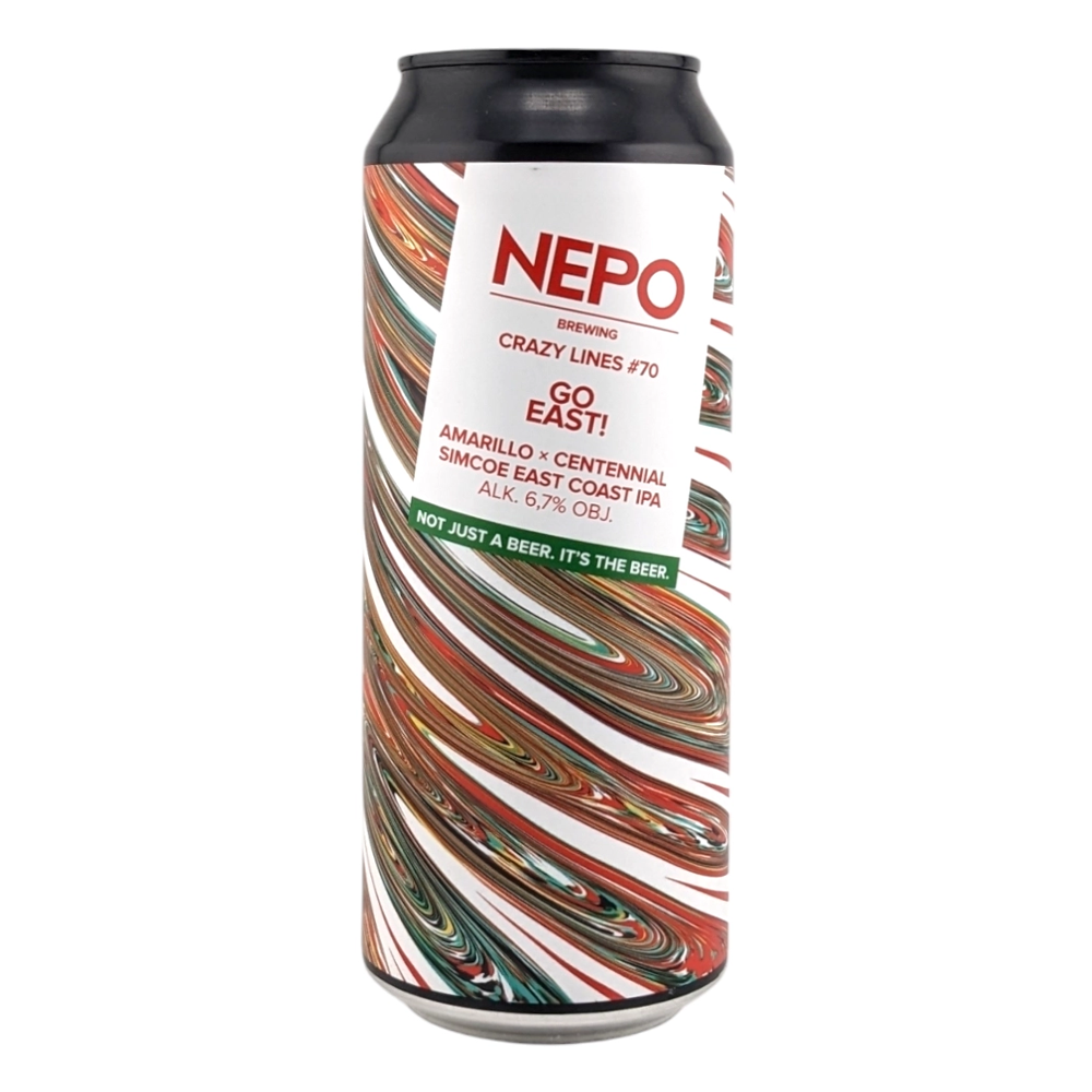 Piwo Nepomucen Crazy Lines #70 Go East - Amarillo, Centennial, Simcoe East Coast Ipa 6,7% 500 ml puszka