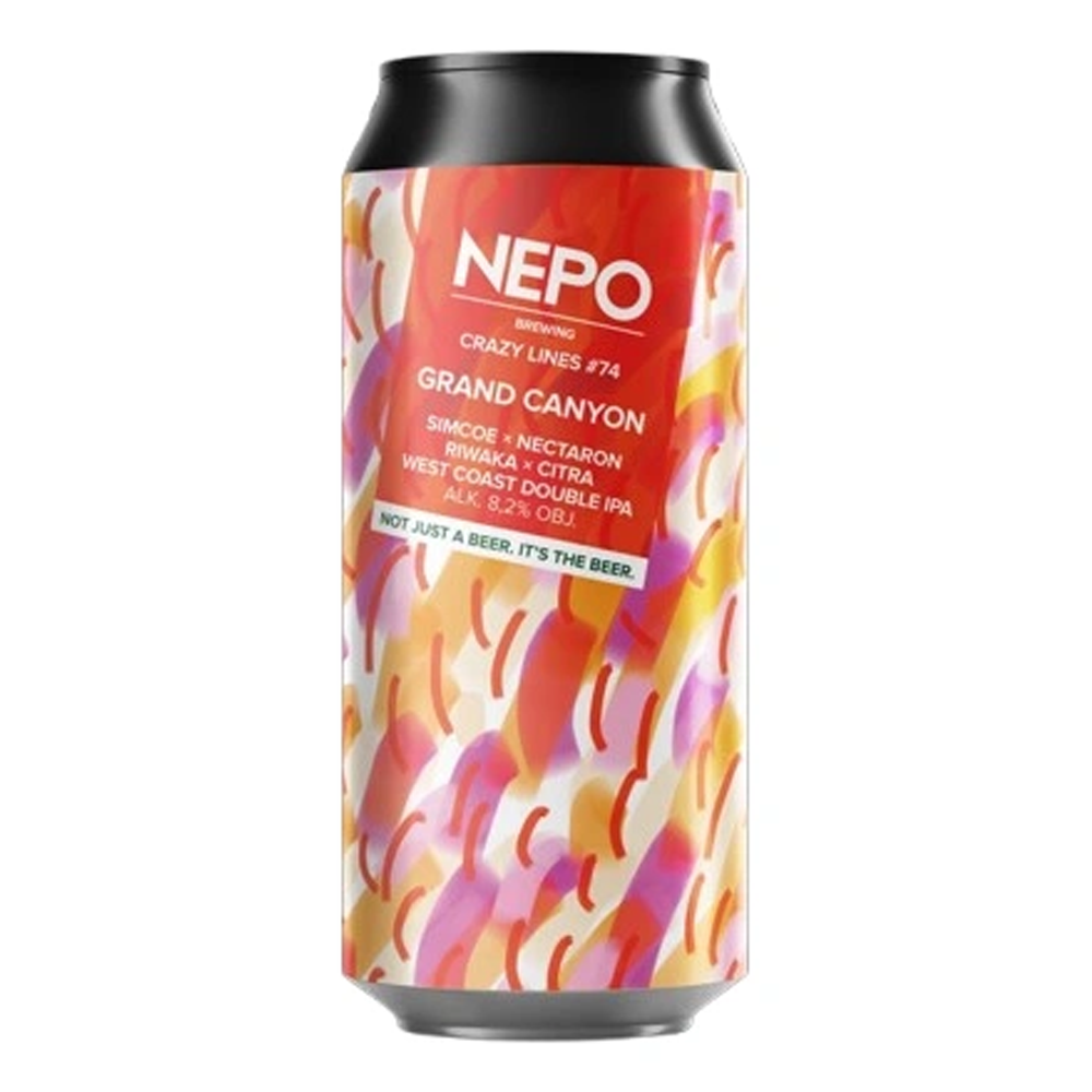 Piwo Nepomucen Crazy Lines #74 Grand Canyon - Simcoe, Nectaron Riwaka, Citra West Coast Double Ipa 8,2% 500 ml puszka