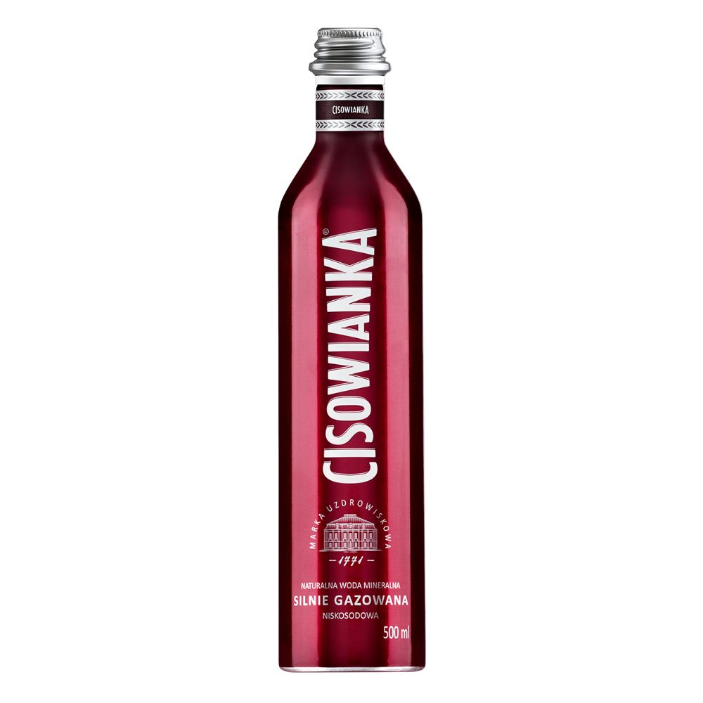 Woda Cisowianka Silniy Gaz Butelka Aluminiowa 500 ml