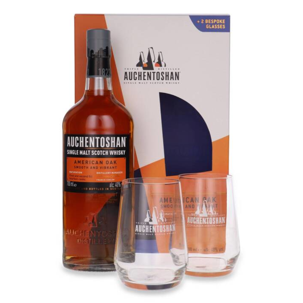 Whisky Auchentoshan American Oak 40% 700 ml  + 2 szklanki