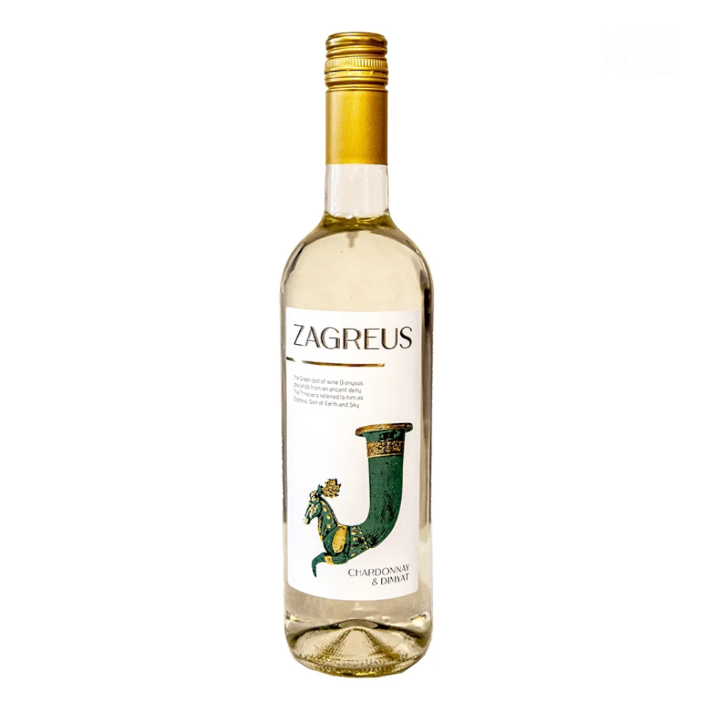 Wino Zagreus Chardonnay & Dimyat białe wytrawne 12% 750 ml