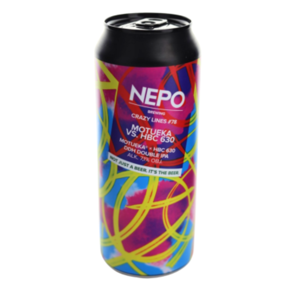 Piwo Nepomucen Crazy Lines #78 Mouteka vs HBC 630 - DDH Double IPA 7,1% 500 ml Puszka