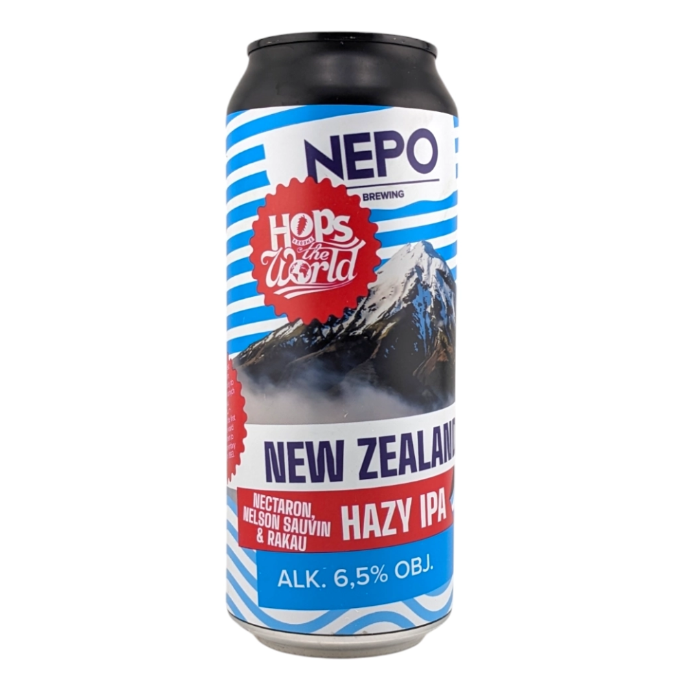 Piwo Nepomucen Hops Around The World - New Zealand Nectaron, Nelson Sauvin Rakau Hazy IPA 6,5% 500 ml Puszka