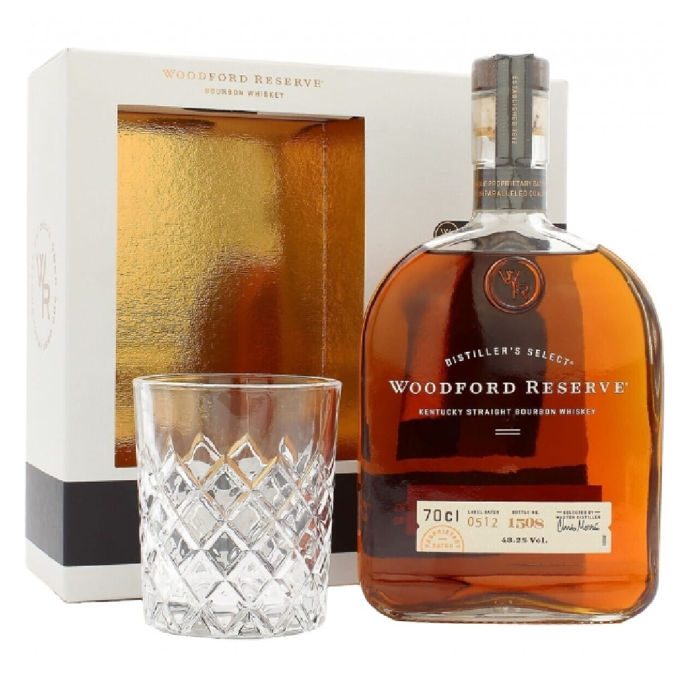 Whisky Woodford Reserve + szklanka - Brown Forman 700 ml 43,2% Zestaw