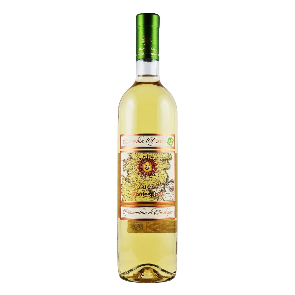 Wino Montespada vecchia Costa Vermentino di Sardegna wegańskie białe wytrawne 750 ml