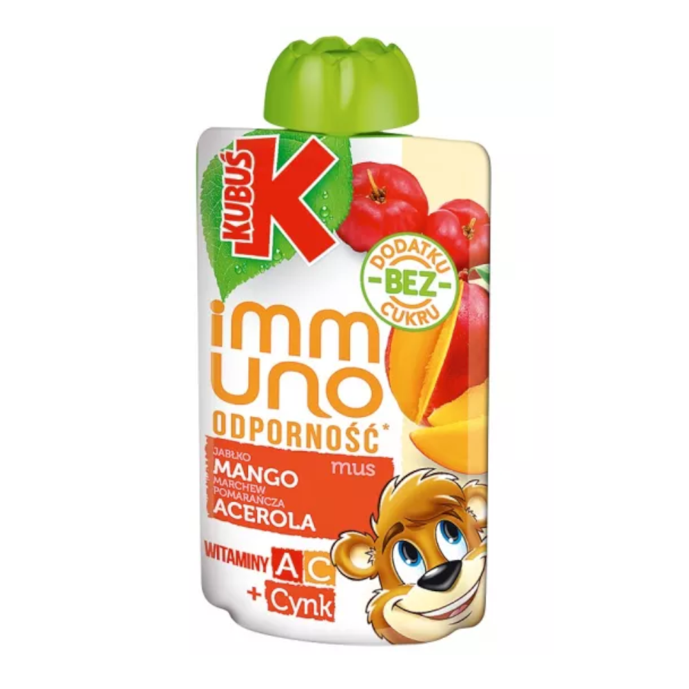 Kubuś Mus Owocowy Jabłko-Mango-Acerola Immuno Odporność 100 g