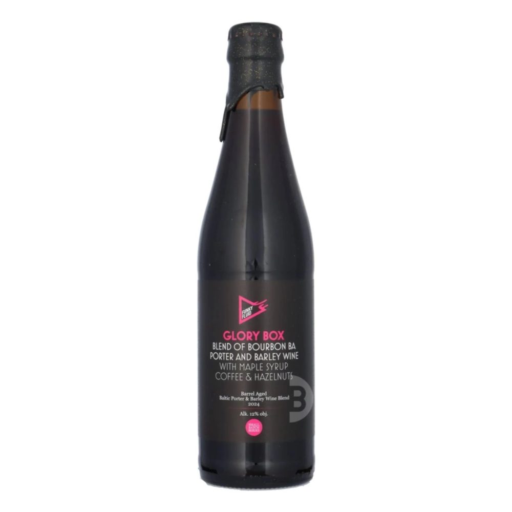 Piwo Funky Fluid Glory Box Blend of Bourbon BA Porter and Barley Wine with Maple Syrup Coffee & Hazeln 12% 330 ml