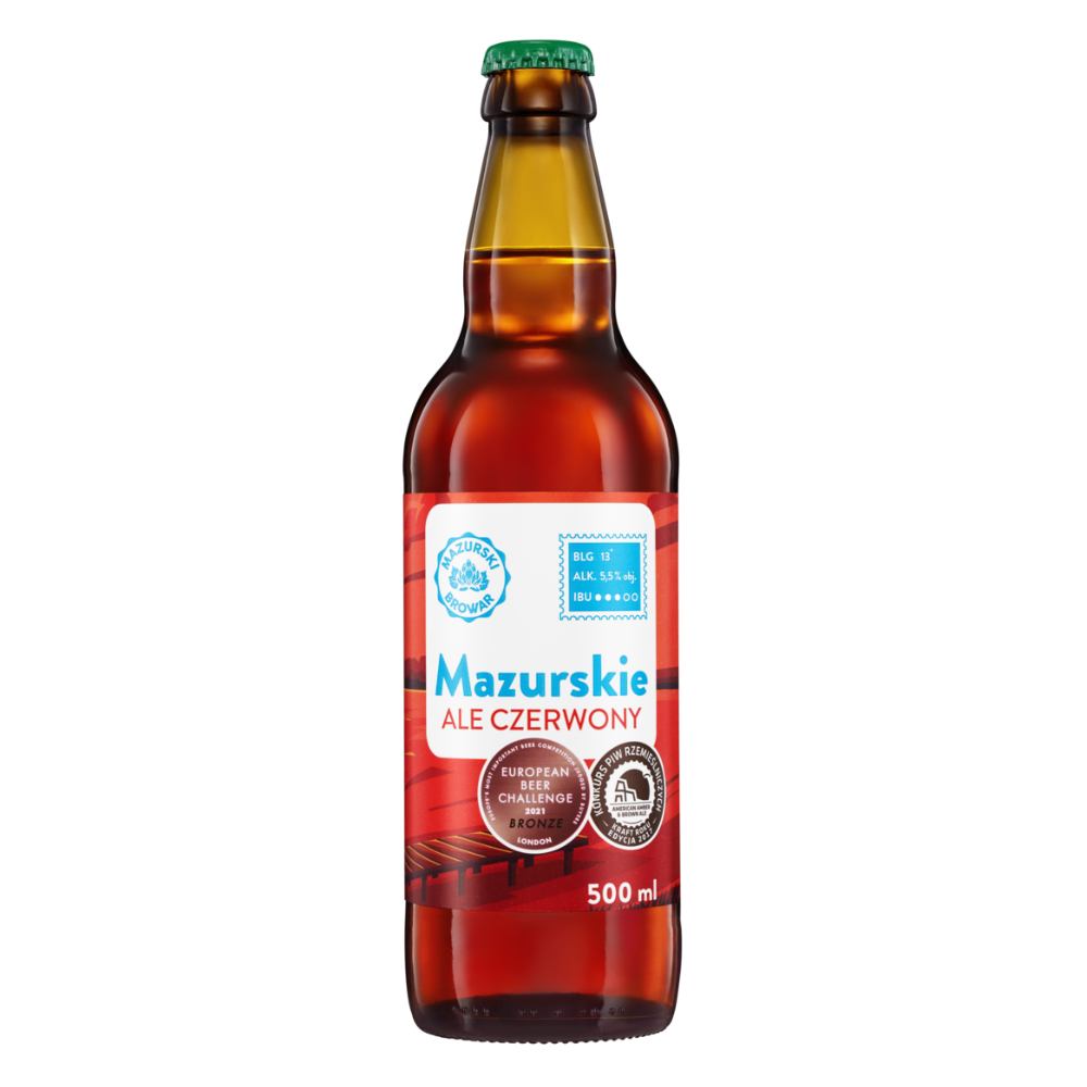 Piwo Mazurski Ale Czerwony 5,5% 500 ml
