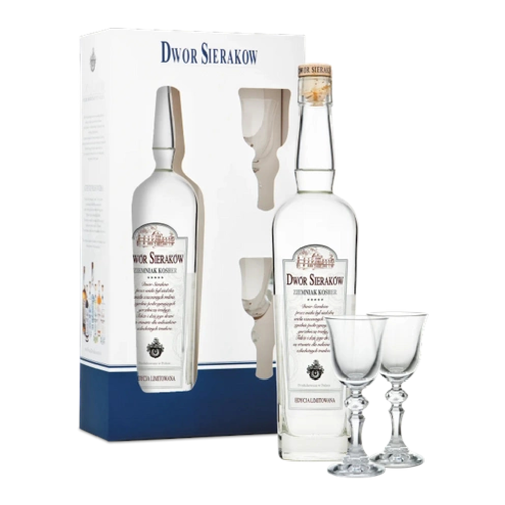 Wódka Dwór Sieraków Ziemniak Kosher 40% 700 ml + 2 kieliszki