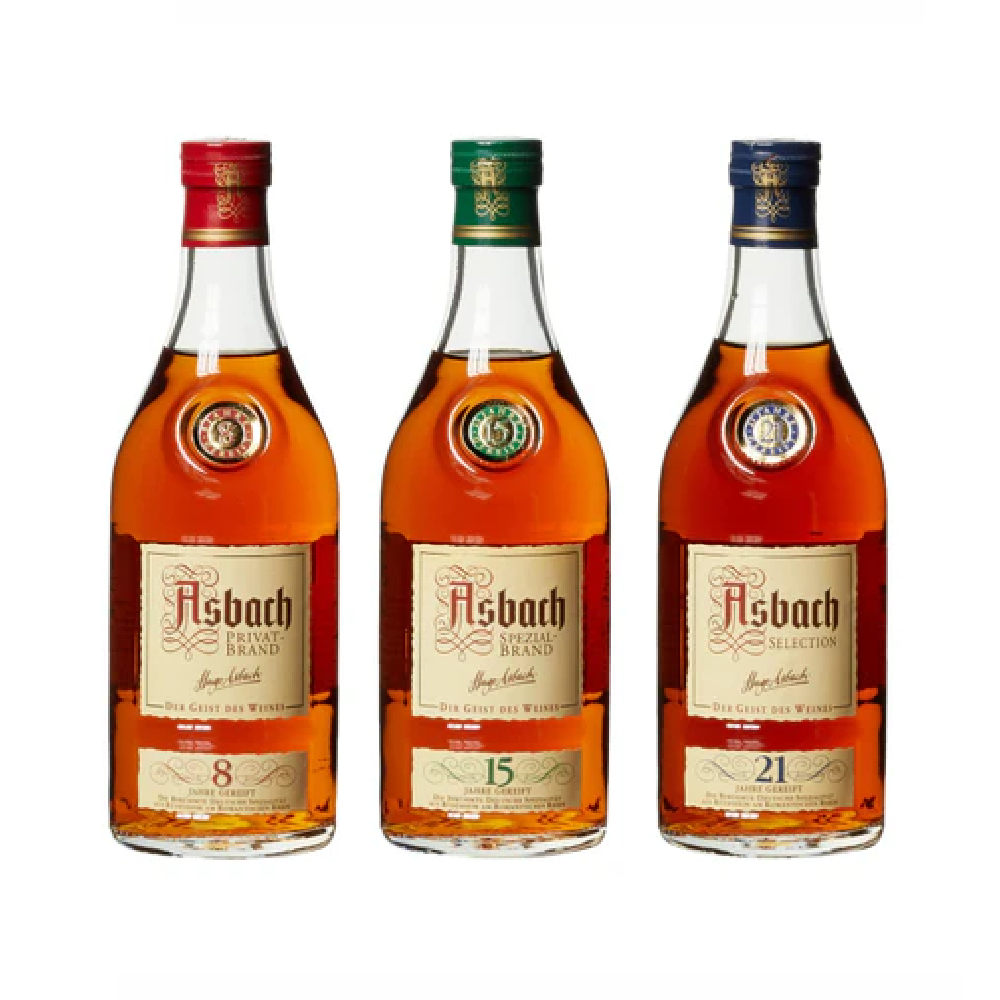 Brandy Asbach 8 YO 15 YO 21 YO zestaw 40% 3x200 ml