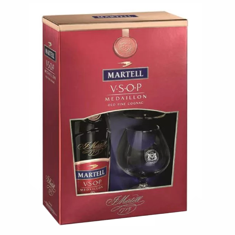 Koniak Martell VSOP 40% 700 ml + kieliszek