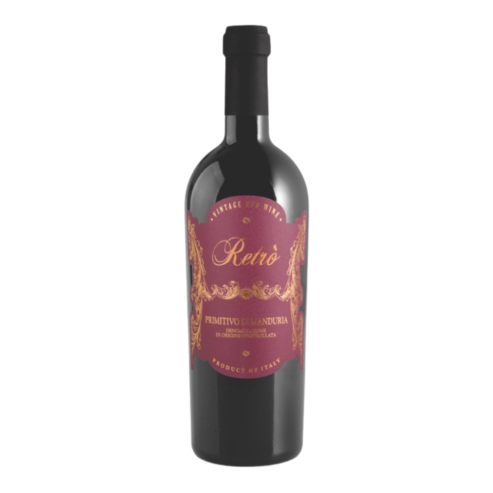 Wino Retro Primitivo di Manduria DOC 14,5% czerwone wytrawne 750 ml