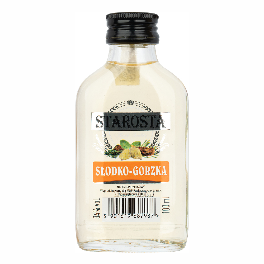 Wódka Starosta Słodko-Gorzka 34% 100 ml